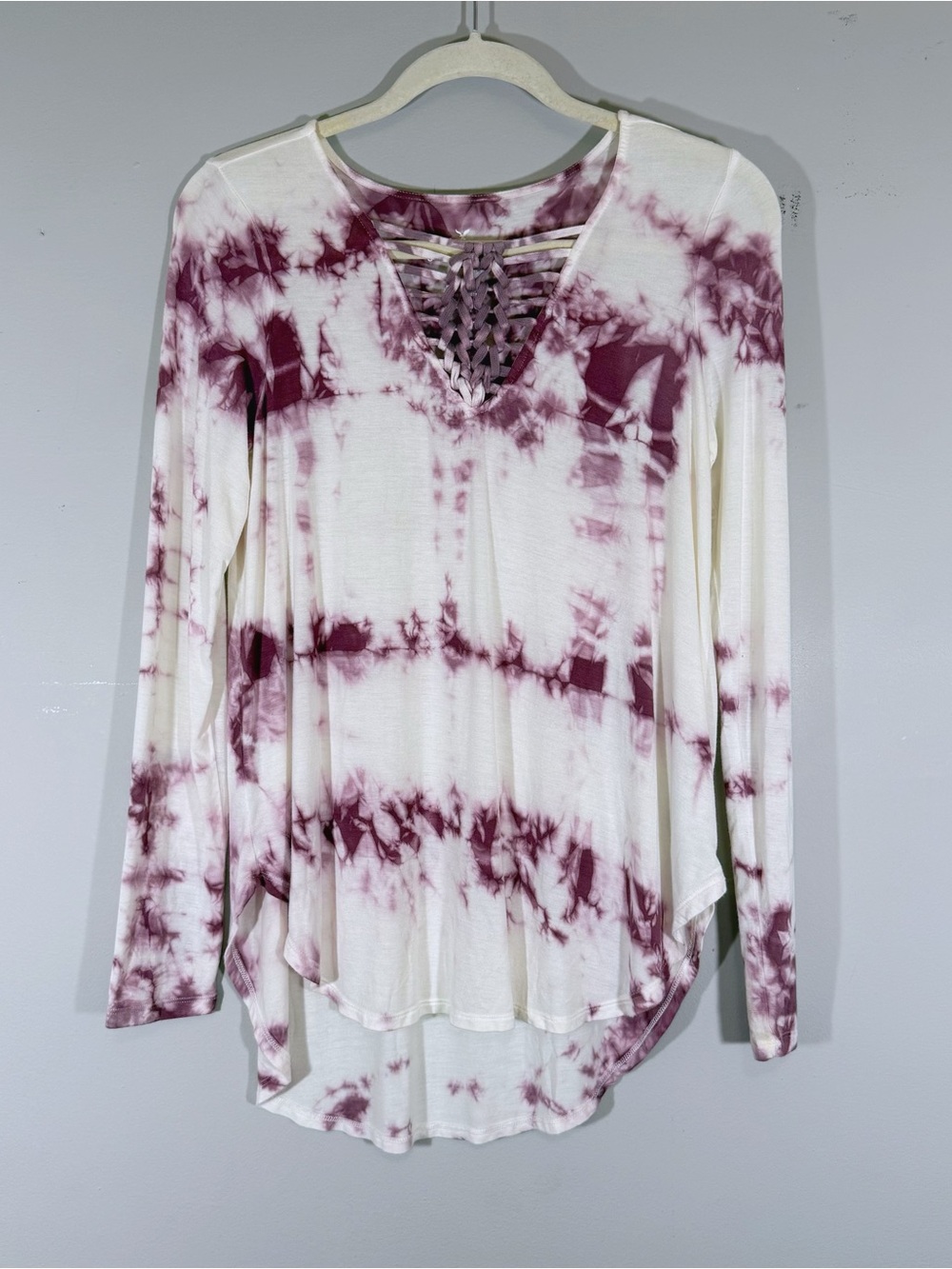 American Eagle Soft & Sexy Tie Dye Long Sleeve Tunic Size Small Strappy Boho Top
